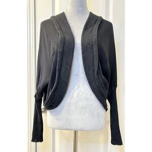 HEATHER Silk/Cashmere/Wool Blend Women’s Open Front Cropped Sweater Quiet Luxury